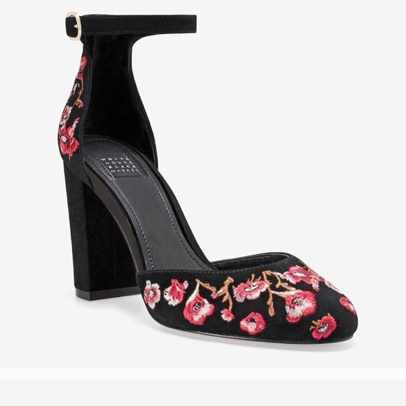 White House Black Market Shoes - WHBM Floral Embroidered Mary Jane 9M